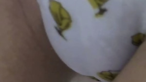 Adventurous brunette takes her little panties off to show her tight wet cunt